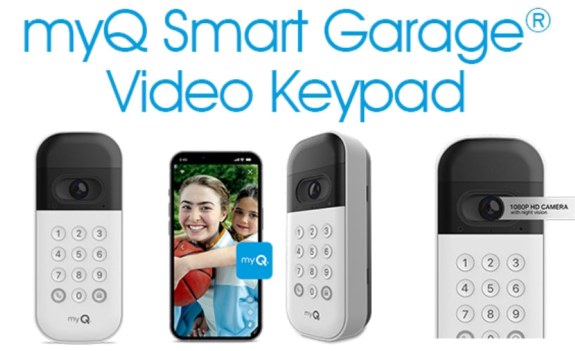 myQ Smart Garage - VKP1-MYQMC Video Keypad - 160° Diagonal Wide Angle View - 1080P HD Camera Night Vision Face Detection Built-In Speaker - 100% OEM Manufacturers with New Production Dates for US Vendor GarageDoorProject® - GarageDoorProject