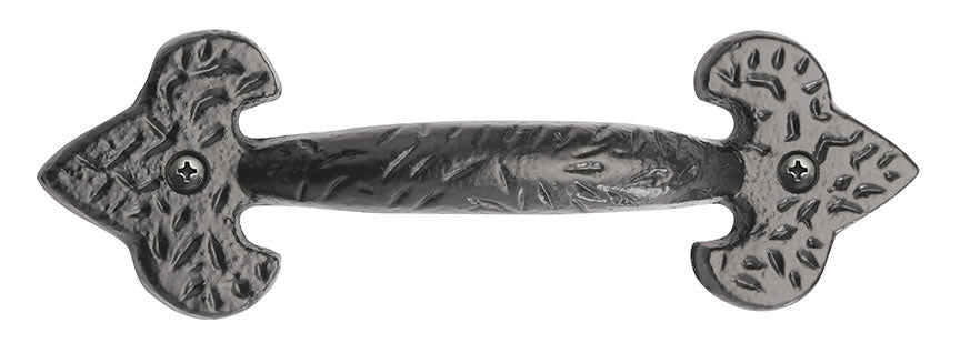 Carriage House- 7" Fleur de Lis End Lift Handle, Iron - Durable Traditional Design, Multiple Finishes - 100% OEM Manufacturers with New Production Dates for US Vendor GarageDoorProject®(Each/Needs Fastners) - GarageDoorProject