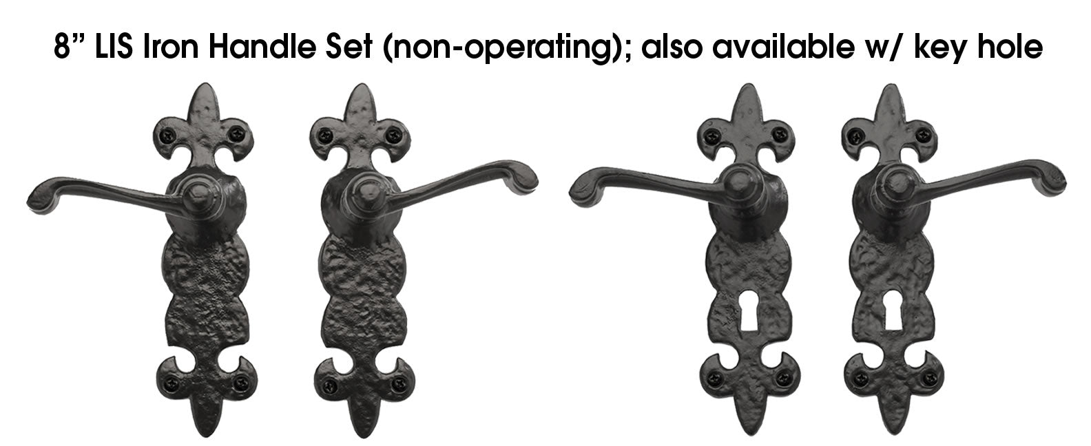 Carriage House- 8" LIS End Handle Set (Non-Operating) – Durable Iron with Multiple Finishes - 100% OEM Manufacturers with New Production Dates for US Vendor GarageDoorProject®(Each/Needs Fastners) - GarageDoorProject