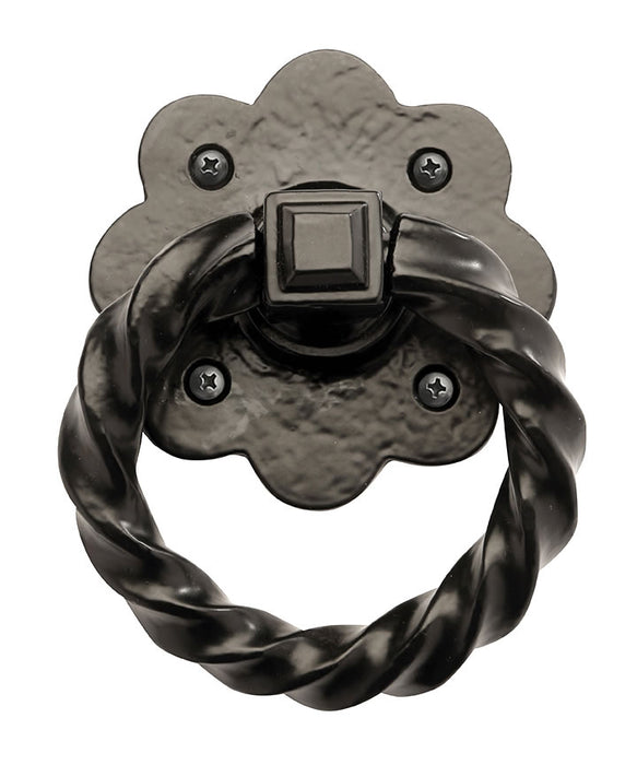 Carriage House- 4" Twisted Ring Pull with Base – Solid Aluminum - 100% OEM Manufacturers with New Production Dates for US Vendor GarageDoorProject®(Each/Needs Fastners) - GarageDoorProject