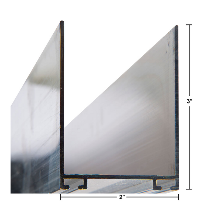 Garage Door Adjustable 2" x 3" Aluminum Bottom Retainer - 100% OEM Manufacturers with New Production Dates for US Vendor GarageDoorProject(Extended Length Shipping*LTL) - GarageDoorProject