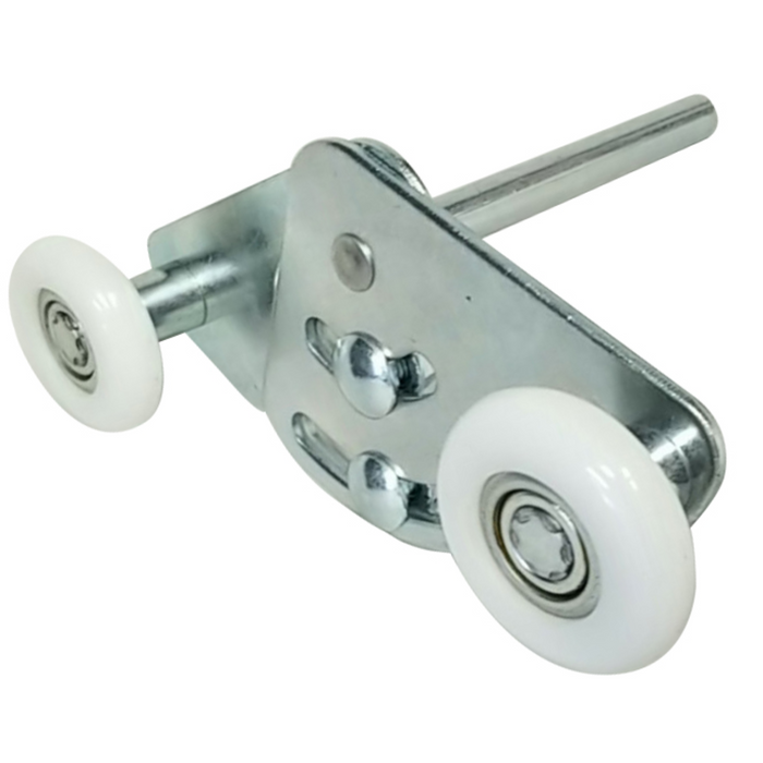 GarageDoorProject™ Replacement Part -Garage Doors Adjustable Duplex Roller Assembly Zinc Plated; White Nylon Rollers  -USA Vendor 100% OEM Manufacturers with New Production Dates.