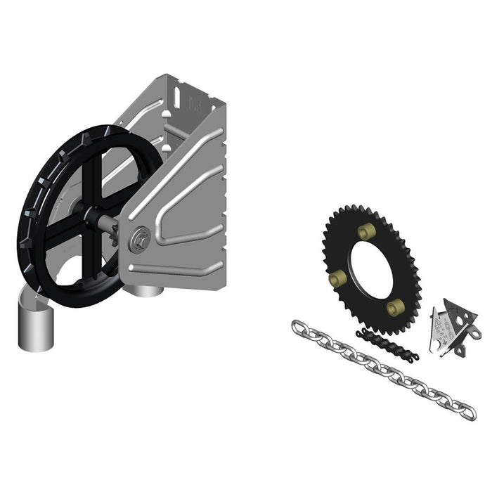 4.5:1 & 8:1 Reduction Rolling Sheet Door Hoist w/ Dead Shaft, Chain & Sprocket - 100% OEM Manufacturers with New Production Dates for US Vendor GarageDoorProject - GarageDoorProject