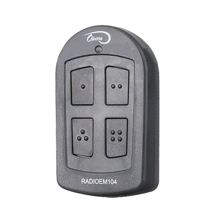 Manaras Replacement Part - RADIOEM104 4-Button Remote Transmitter with Sun Visor Clip For Commercial Garage Door Openers - 100% OEM Manufacturers with New Production Dates for US Vendor GarageDoorProject® - GarageDoorProject