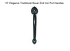 Carriage House- 10" Spear End Iron Pull Handle – Decorative and Durable, Multiple Finishes Available - 100% OEM Manufacturers with New Production Dates for US Vendor GarageDoorProject®(Each/Needs Fastners) - GarageDoorProject