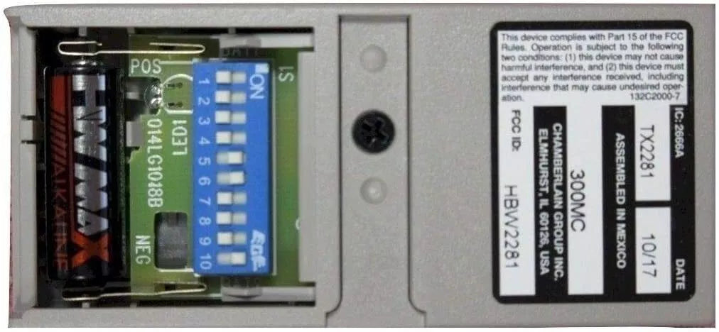 LiftMaster/Chamberlain Replacement Part - 300MC Single-Button 300MHz Remote Control with DIP Switches and Visor Clip - 100% OEM Manufacturers with New Production Dates for US Vendor GarageDoorProject®