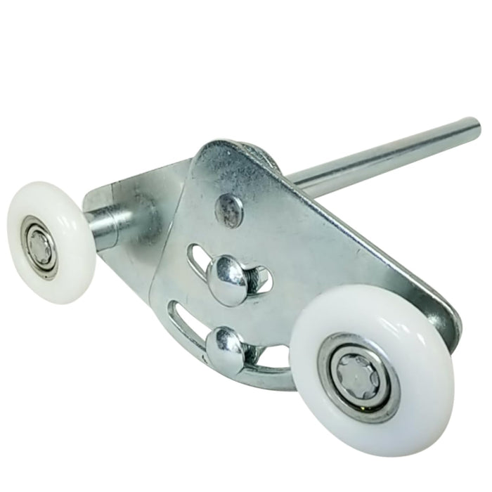 GarageDoorProject Adjustable Duplex Roller Assembly Zinc Plated White Nylon Rollers 2" 11 Ball 5 3/8" Stem Professional-Grade |   GarageDoorProject |   100% OEM | US Vendor