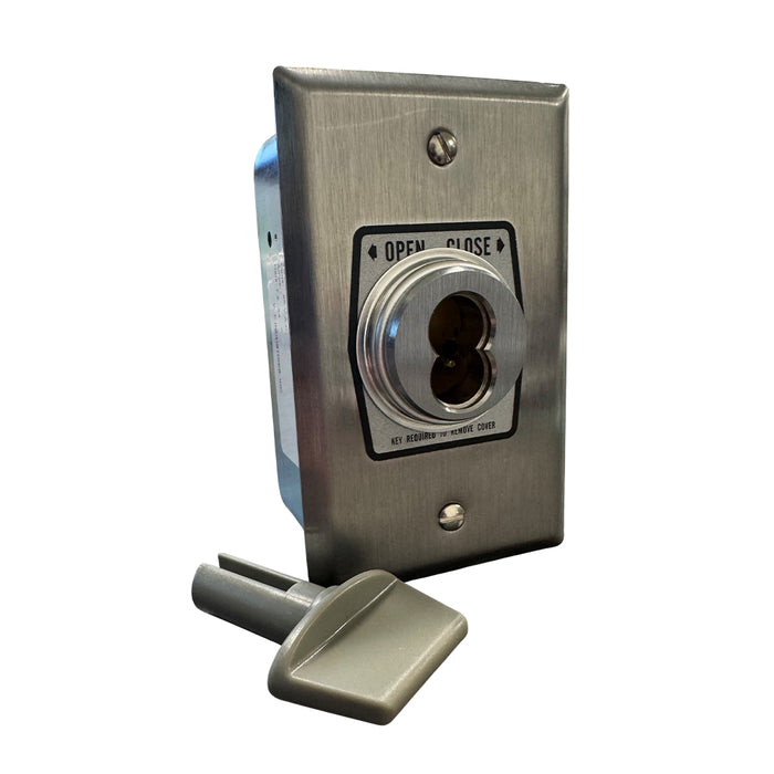 Keyed Open Close Switch Mortise Cylinder Lock Surface Mount Flush Mount Industrial Key Switch |   GarageDoorProject |   100% OEM | US Vendor