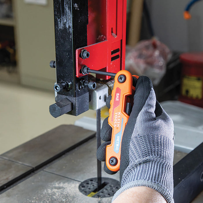 Klein Tools 70552 Commercial-Grade Folding Hex Key Set | Portable SAE Metric Hex Wrench Set With Reinforced Nylon Handle |   GarageDoorProject |   100% OEM | US Vendor