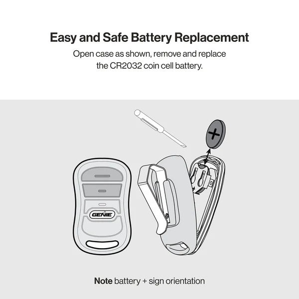 Genie Replacement Part - G3T-BX Intellicode 3-Button 315/390MHz Dual-Frequency Remote Control with Visor Clip and Battery - 100% OEM Manufacturers with New Production Dates for US Vendor GarageDoorProject®