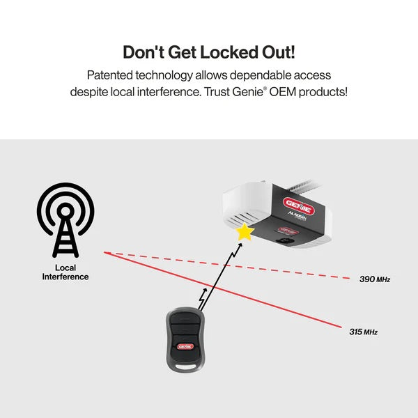 Genie Replacement Part - G3T-BX Intellicode 3-Button 315/390MHz Dual-Frequency Remote Control with Visor Clip and Battery - 100% OEM Manufacturers with New Production Dates for US Vendor GarageDoorProject®