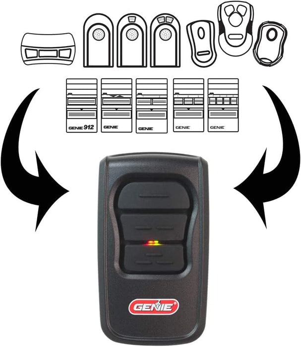 Genie Replacement Part - GM3T-BX Intellicode 3-Button 315/390MHz Dual-Frequency Garage Door Remote Control with Visor Clip - 100% OEM Manufacturers with New Production Dates for US Vendor GarageDoorProject®