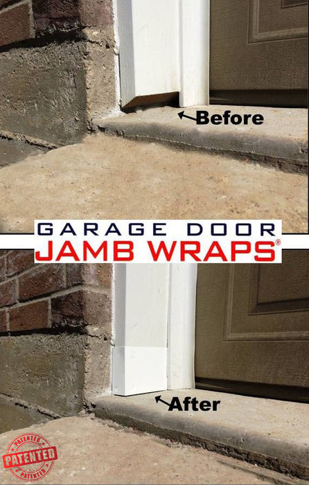 Overhead Garage Door Jamb Wraps White/Almond/Brown/Sandston - Weather Seal Protection Against Rot and Debris - 100% OEM Manufacturers with New Production Dates for US Vendor GarageDoorProject® ( Pair)