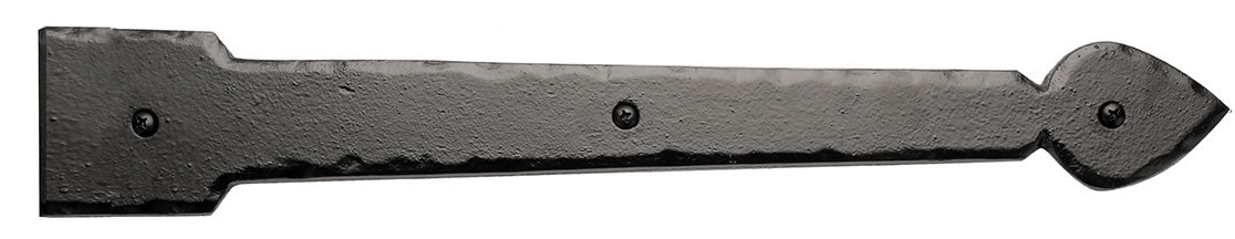 Carriage House- 16" Rustic Spear End Hinge with Flat End – Solid Aluminum, Multiple Finishes  - 100% OEM Manufacturers with New Production Dates for US Vendor GarageDoorProject®(Each/Needs Fastners)