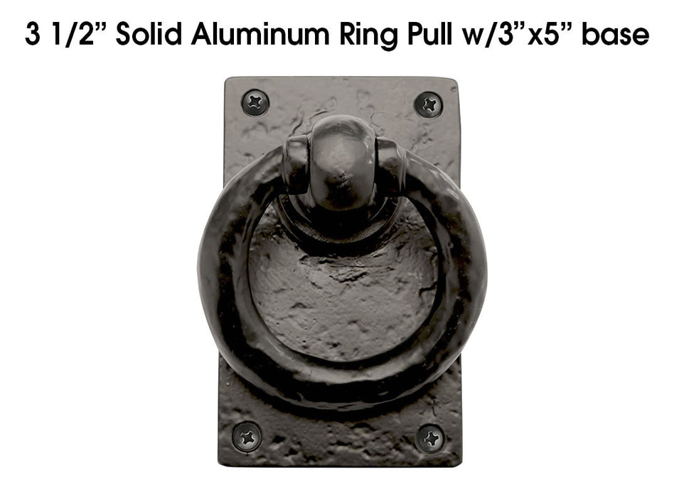 GarageDoorProject  |  Carriage House Traditional Ring Pull |   Professional-Grade 3 1/2" Aluminum Handle 300-70405-EBL |   GarageDoorProject |   100% OEM | US Vendor