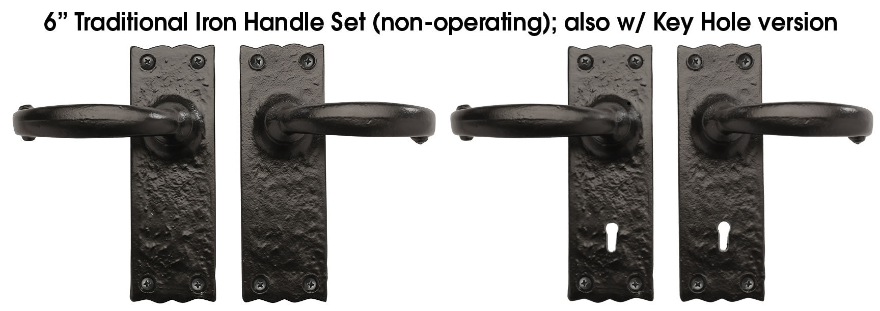 Carriage House- 6" Traditional Handle Set (Non-Operating) – Multiple Finish Options  - 100% OEM Manufacturers with New Production Dates for US Vendor GarageDoorProject®(Each/Needs Fastners)