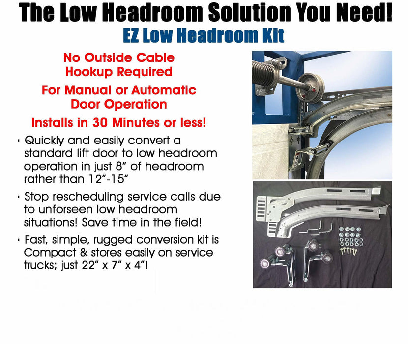 Garage Door EZ Low Headroom Kit - Convert Standard Lift Door to Low Headroom - US Vendor GarageDoorProject® 100% OEM Manufacturers - New Production Dates GarageDoorProject® - GarageDoorProject