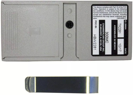 LiftMaster/Chamberlain Replacement Part - 300MC Single-Button 300MHz Remote Control with DIP Switches and Visor Clip - 100% OEM Manufacturers with New Production Dates for US Vendor GarageDoorProject® - GarageDoorProject