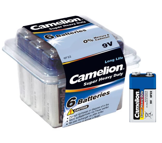 Camelion 6F22 Industry Tested 9V Super Heavy Duty Battery Heavy Duty Power Cell Zinc Carbon 190mAh Replacement Pack â€“ GarageDoorProjectâ„¢ | 100% OEM | US Vendor