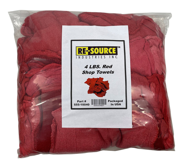 GarageDoorProject  |  Cotton Shop Towels Professional-Grade |   4 lb Bale-Packed Durable Reusable Garage Cleaning Towels White & Red |   GarageDoorProject |   100% OEM | US Vendor